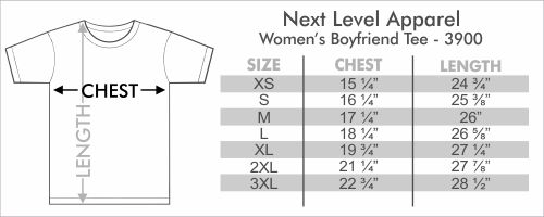Next Level Shirt Size Chart